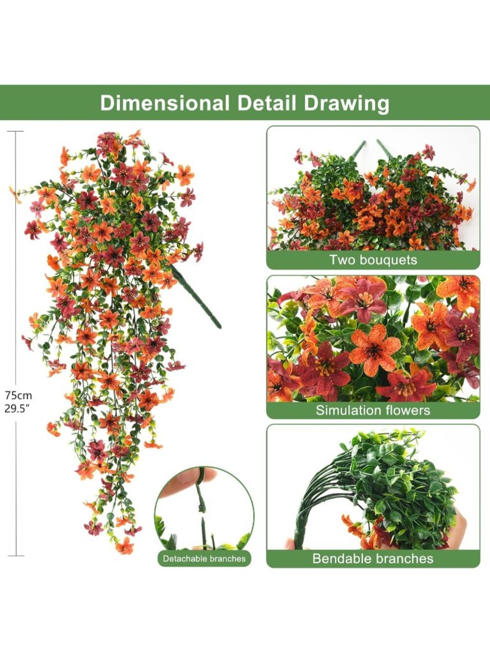 New Artificial Fall Fake Flowers for Outdoor Fall Decoration - Picture 2 of 6